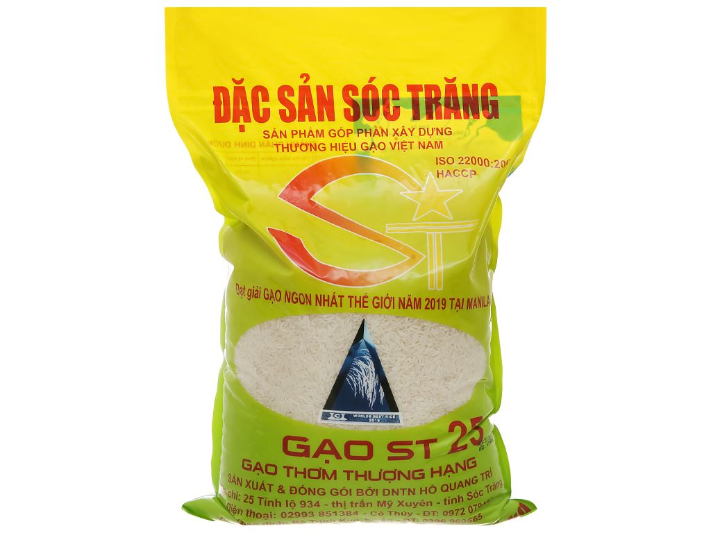 Gạo ST25 Sóc Trăng hút chân không